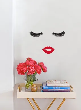 Eyelash Lips Wall Decals