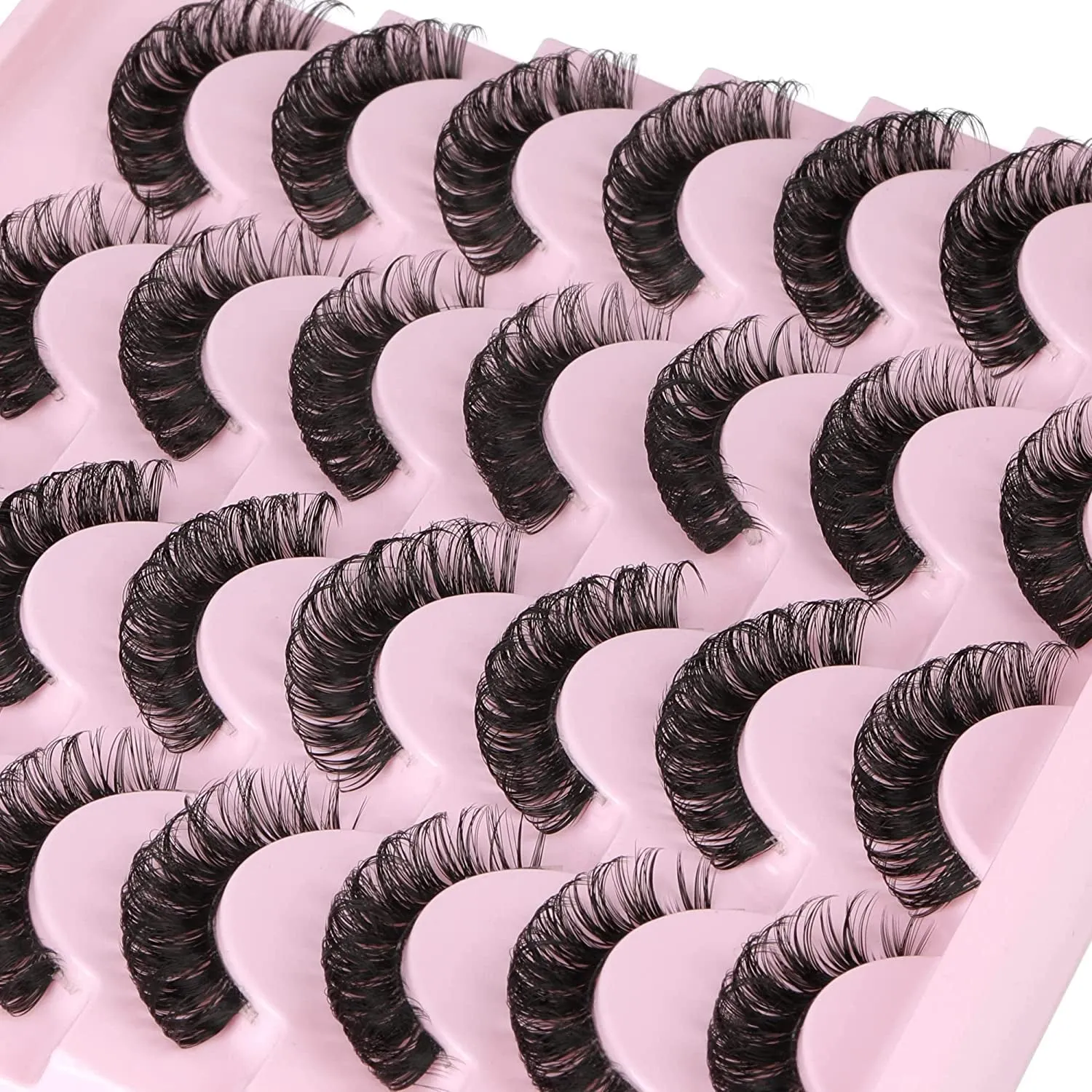 Newcally Lashes False Eyelashes Cat Eyes Wispy Natural Faux Mink Lashes 14 Pairs Pack Light Volume Short Fake Eye Lashes Multipack
