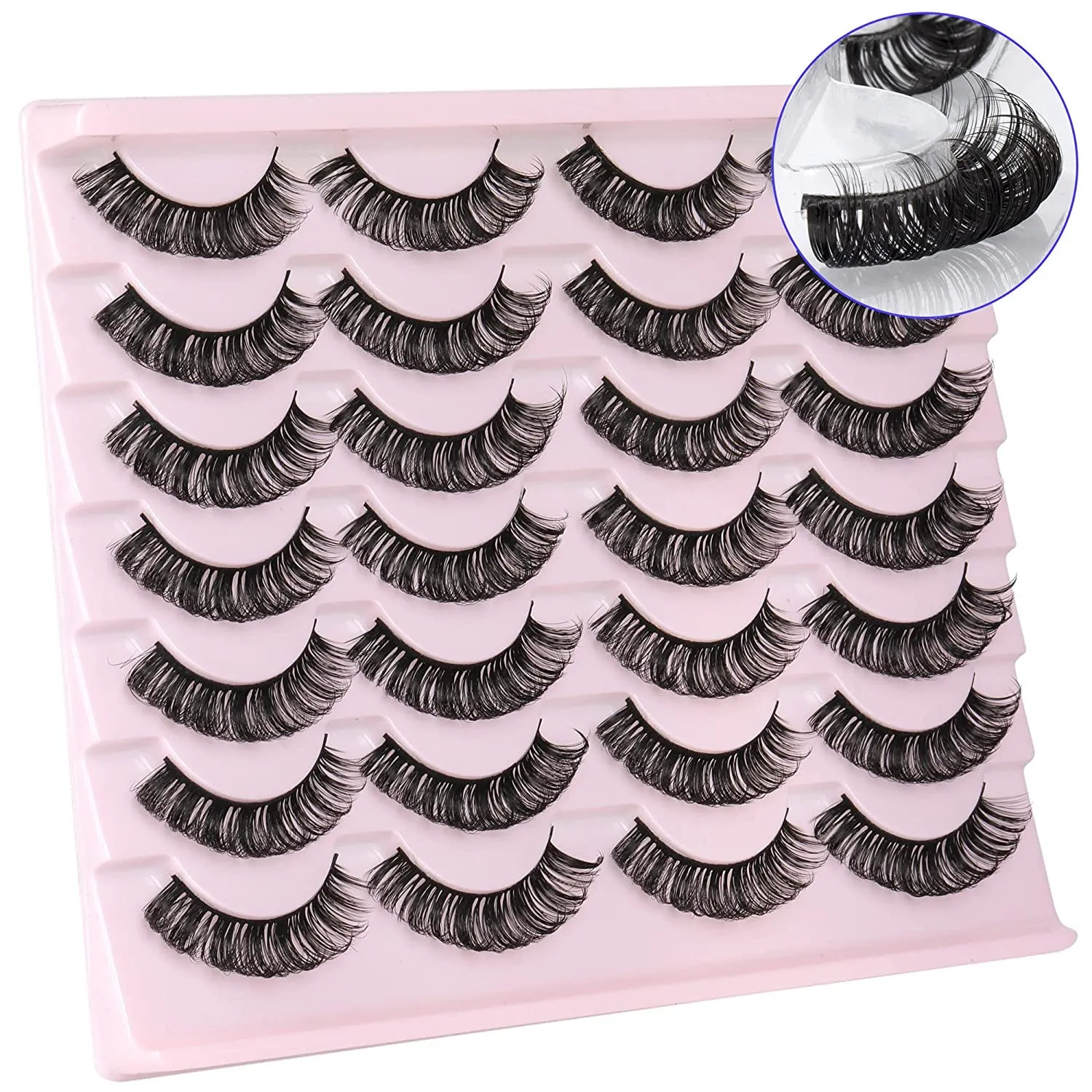 Newcally Lashes False Eyelashes Cat Eyes Wispy Natural Faux Mink Lashes 14 Pairs Pack Light Volume Short Fake Eye Lashes Multipack
