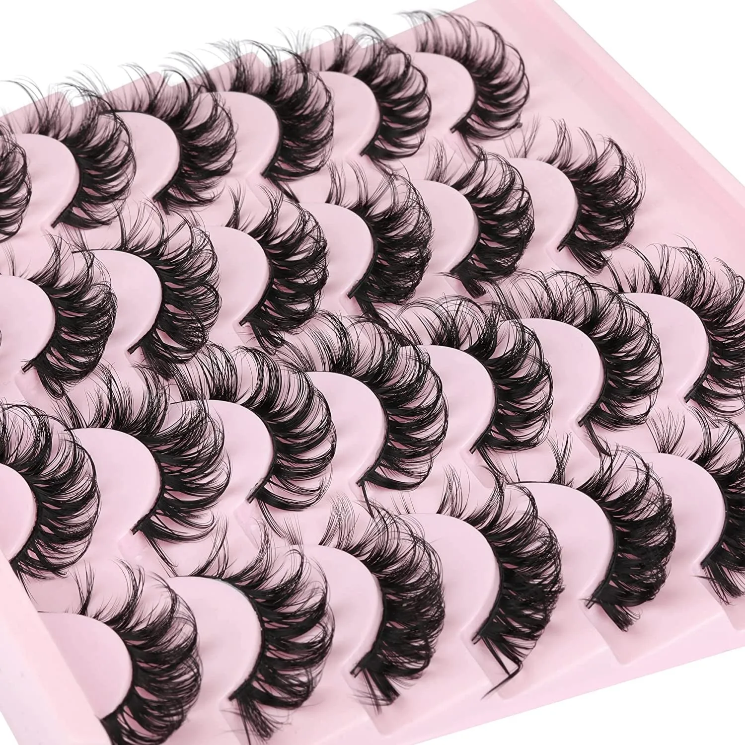 Newcally Lashes False Eyelashes Cat Eyes Wispy Natural Faux Mink Lashes 14 Pairs Pack Light Volume Short Fake Eye Lashes Multipack