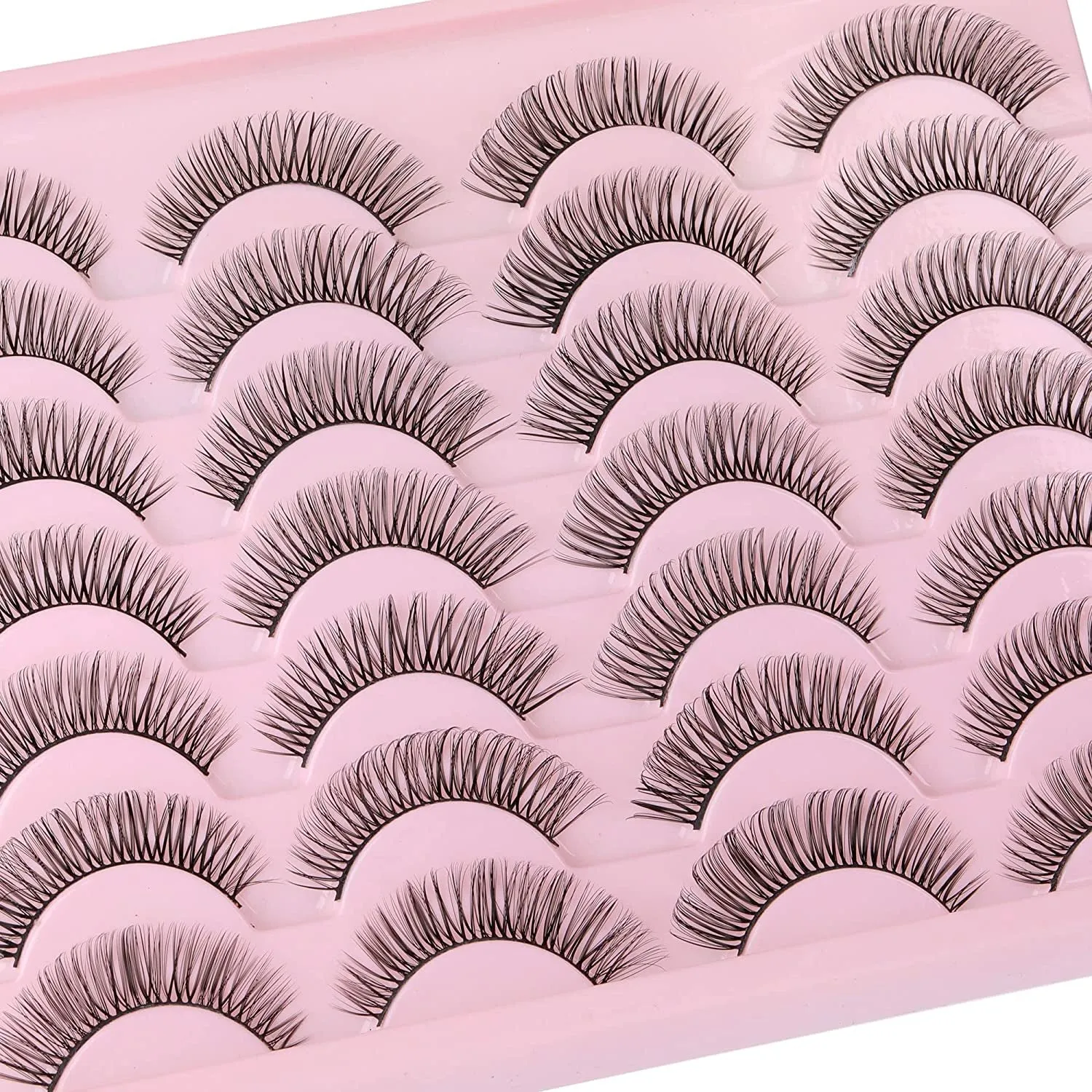 Newcally Lashes False Eyelashes Cat Eyes Wispy Natural Faux Mink Lashes 14 Pairs Pack Light Volume Short Fake Eye Lashes Multipack