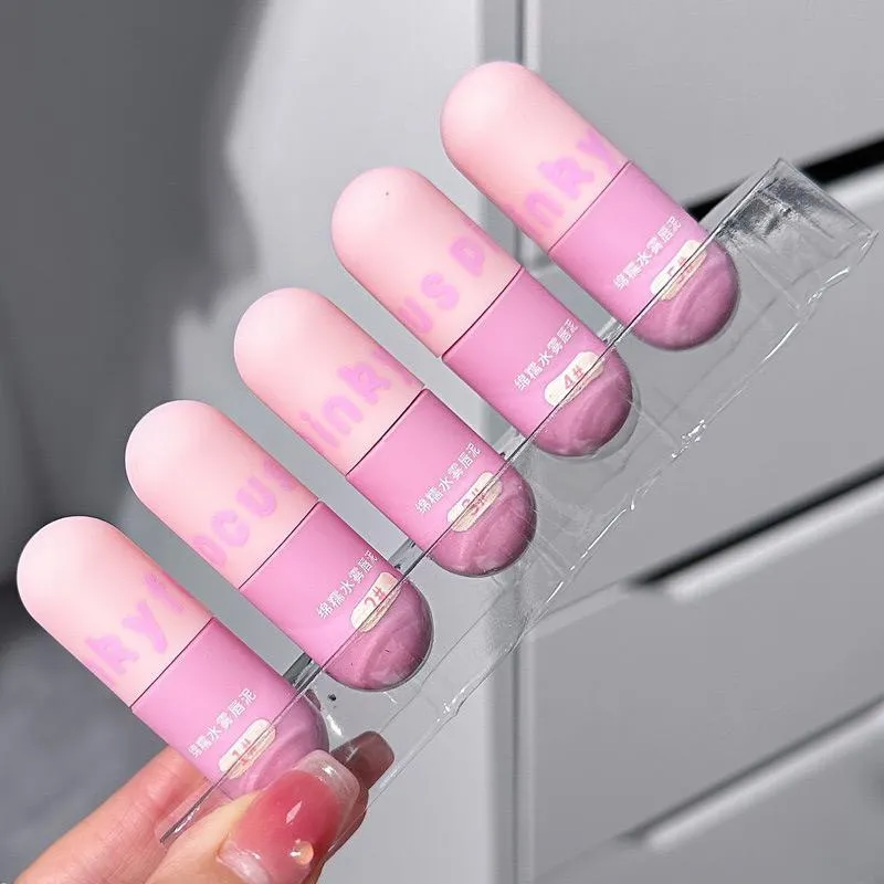 Pinky Focus - 5pcs Capsule Matte Velvet Lip Gloss Set